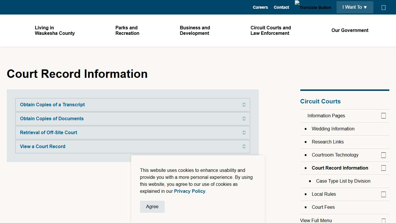 Court Record Information Waukesha County