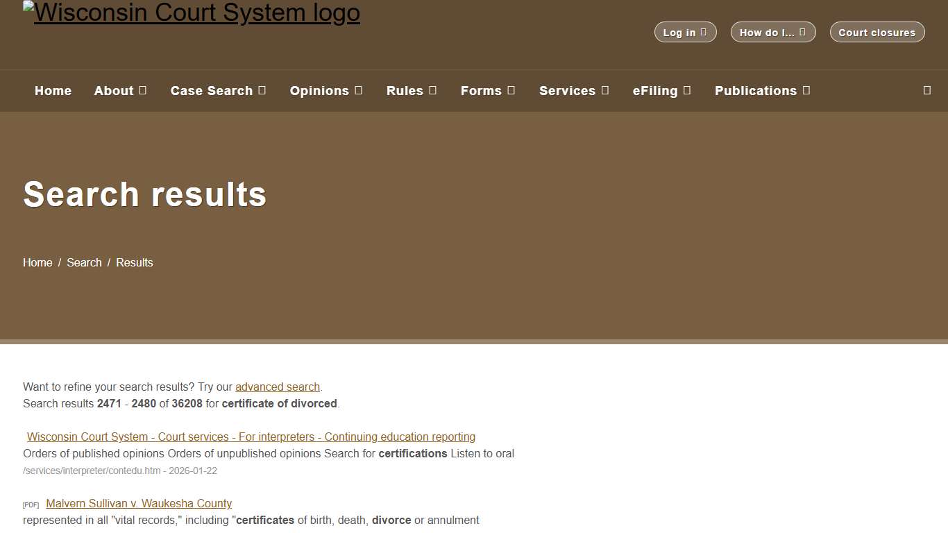 Wisconsin Court System - Search